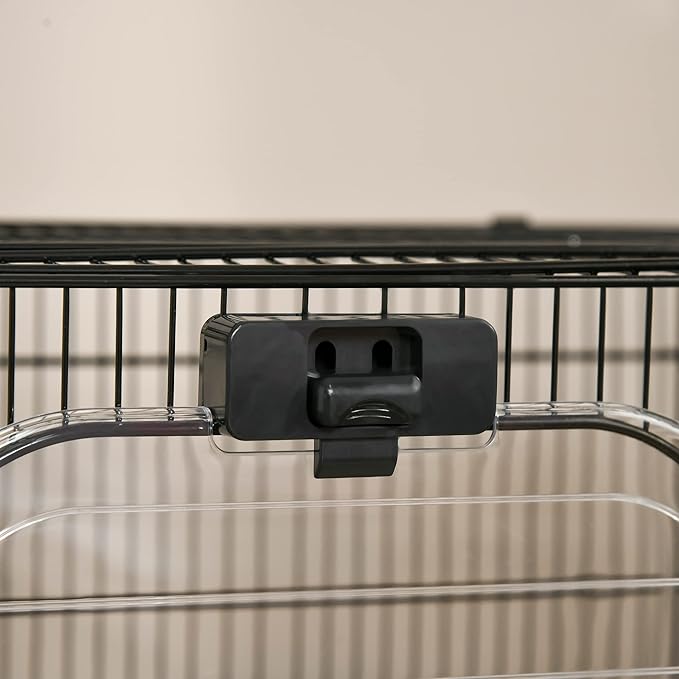 PawHut 26" Small Animal Cage with Wheels, 2-Level Portable Bunny Cage, Chinchilla Ferret Cage with Removable Tray, Platform and Ramp