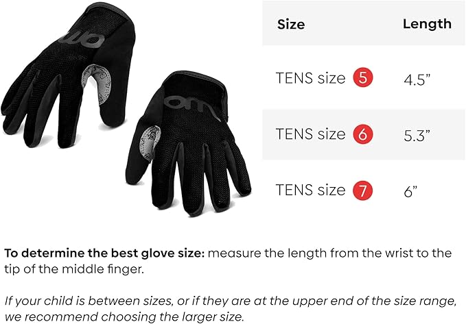 woom TENS Bike Gloves, Child’s & Youth Bicycle Full Finger Protection with Grip for Road Cycling & Mountain Biking (Boys & Girls)