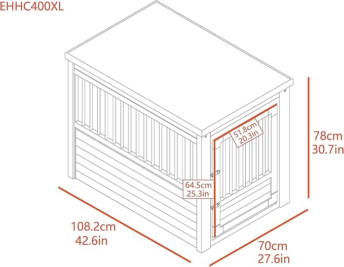 New Age Pet ECOFLEX Dog Crate End Table - Furniture-Style Pet Crate for Crate Trained Dogs - Stainless Steel Tubing & a Latched Closure - 10 Year Manufacturer's Warranty, X-Large, Brown