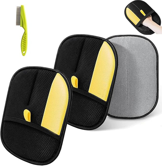 Morphcontainerpet Pet Hair Removal Gloves - Electrostatic Reusable for Cats & Dogs, Furniture, Carpet, Car Seats (1.2 oz) (2pcs)