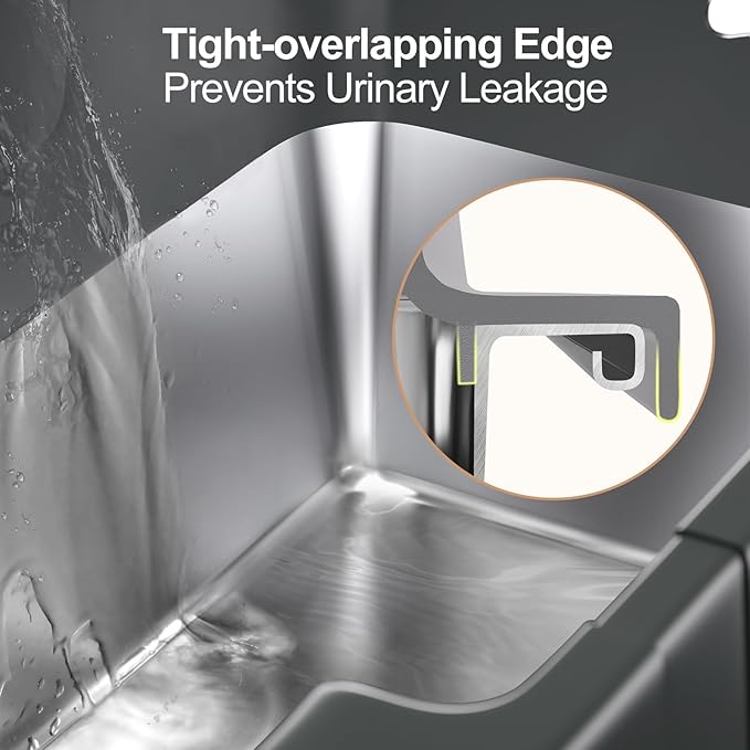 Sousia 2 Packs XL Stainless Steel Cat Litter Box with Lid High Sides, Extra Large Metal Litter Box, Non-Sticky Anti-Leakage Easy Cleaning for Large & Multiple Cats,Scoop Included