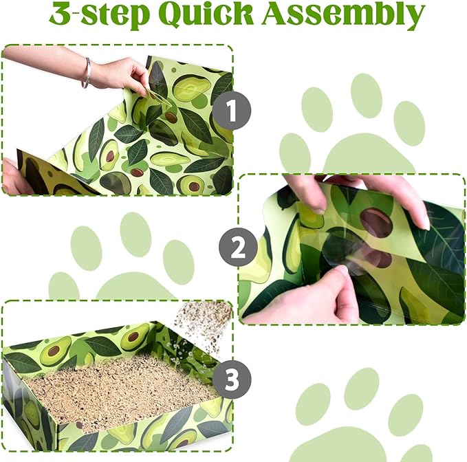 CONLI 30 PCS Disposable Litter Boxes for Cats, Foldable Waterproof Kitten Litter Box Low Entry, Portable Litter Box for Cats Small Pets Animals Travel Needs