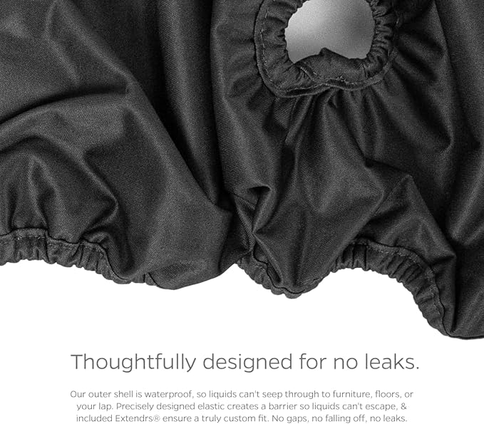 Pet Parents® Washable Dog Diapers (3pack) + Extendrs® of Durable Doggie Diapers, Premium Dog Diapers Female & Male (X-Large, Black)