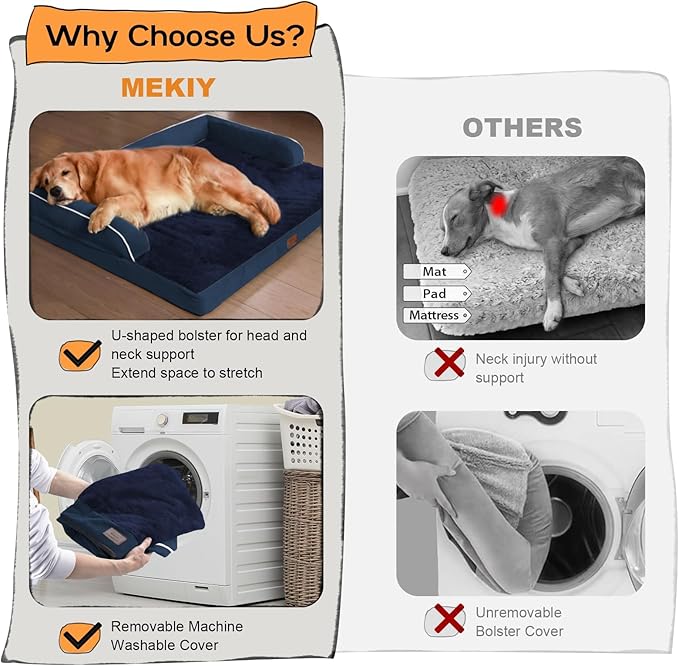 Small Dog Bed Waterproof Orthopedic Dog Beds for Medium Sized Dogs Comfy Pet Cat Bed with Sides, Washable Removable Cover