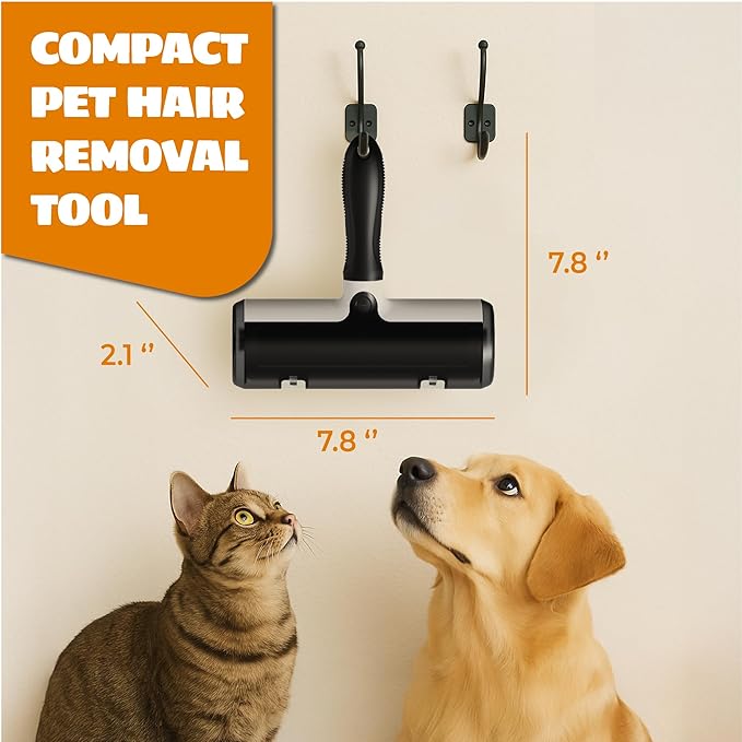 Pet Hair Remover with Fur Collector - Easy to Use Pet Hair Removal Tool - Cat & Dog Hair Remover for Couch, Furniture, Clothes, Bedding, Car - Reusable Lint Roller