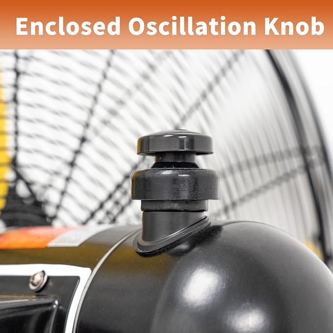 HiCFM 30 inch Misting Outdoor Oscillation Weatherproof Wall Mounted Fan with IP44 Enclosure Motor, GFCI Plug, 9300 CFM 3-Speeds High Velocity Powerful Wall Fan, UL Outdoor Approved