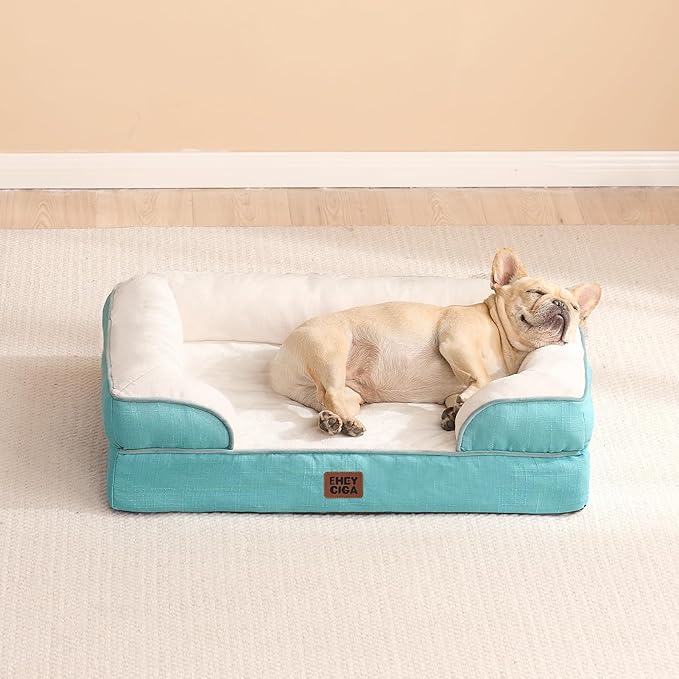 EHEYCIGA Orthopedic Dog Bed, Waterproof Memory Foam, Turquoise Blue, 30"L x 20"W x 6.5"Th