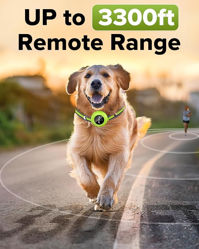 XDX 2-in-1 Dog Shock Collar & Bark Collar – 3300FT Dog Training Collar with Remote, Automatic Anti-Barking, 5 Adjustable Sensitivity Levels, IP67 Waterproof E-Collar for Small Medium Large Dogs