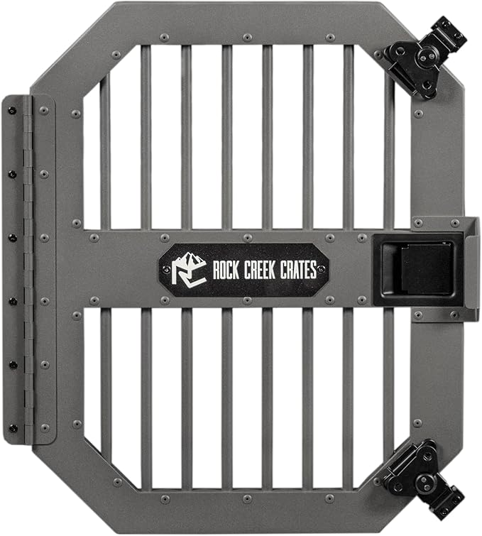 ROCK CREEK CRATES Collapsible Dog Crate: Meticulously Engineered, Durable Aluminum Construction, Non Slip Feet | 10 Year Warranty | Ideal for Indoor & Vehicle Use (Midnight Black, 30 Inch)