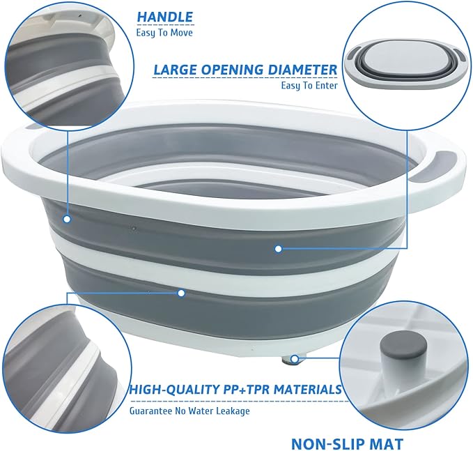 Fhiny Open Cat Litter Box, Small Litter Box for Kittens Low Entry Kitty Potty Pan Foldable Travel Toilet Waterproof for Indoor Small Pet Senior Cats 15.7"×12.5"