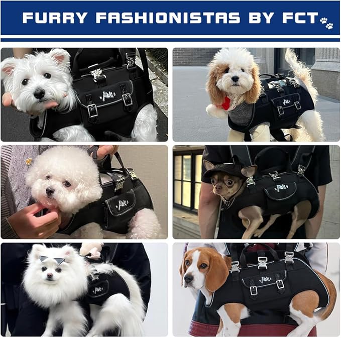 Dog Backpack Carrier - Spine-Friendly for Midium to Large Dogs (18-30 lbs), Horizontal Design Dog Carrier with Adjustable Back Straps,Legs-Out Comfort for Travel/Hiking/Cycling (Black, Size L)