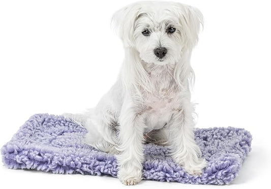 Stoutwool Indestructible Dog Bed - Fluffy Chew Proof Dog Crate Pad - Tough Kennel Pad for Aggressive Chewers - Ideal for Extra Small Breeds & Fits 22-Inch Crate - 21"x12", Jacaranda