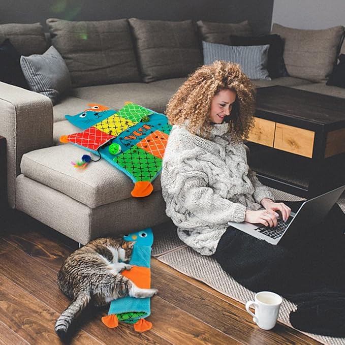 AWOOF Cute Soft Catnip Mat, Interactive Cat Toys for Indoor Cats