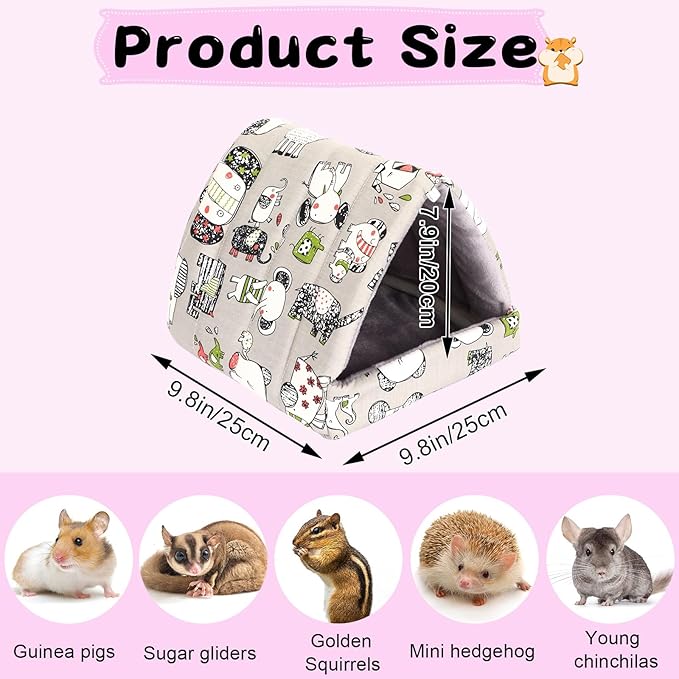 UPINS Guinea Pig Hideout,Guinea Pig Bed Washable Small Animal House Cage Accessories for Mouse Chinchillas Hamsters Hedgehogs Ferrets Bearded Dragons and Rats