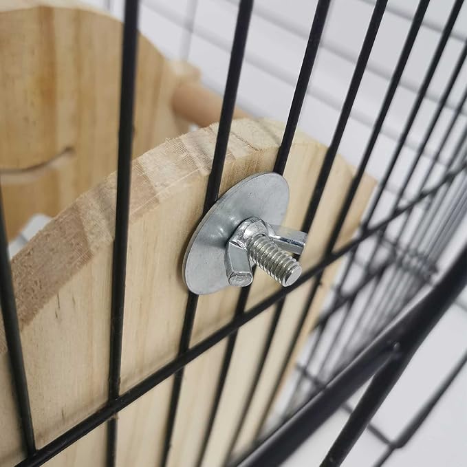 kathson Rabbit Hay Feeder Rack Wood Grass Holder Less Wasted Hay Box Food Feeding Manger Hanging Hay Dispenser for Bunny Chinchilla Guinea Pigs Small Animals