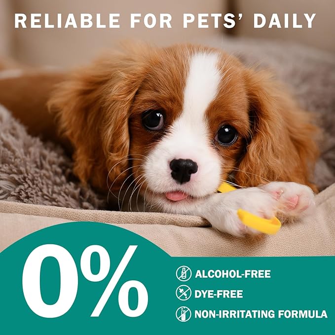 Portable Dog Teeth Dental Finger Wipes for Dogs & Cats No-Rinse Dog Finger Toothbrush Dog Plaque & Tartar Prevention with Brushing Beads Dog Breath Freshene 20pcs