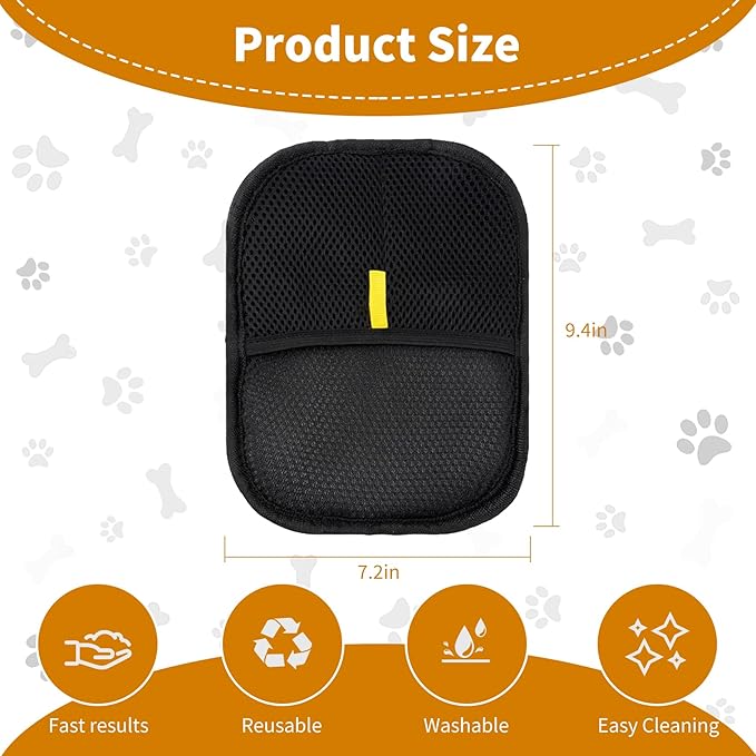 2PCS Electrostatic Pet Grooming Gloves, Reusable Hair Remover for Dog Cat Fur on Clothes Furniture Car Seat/Blue