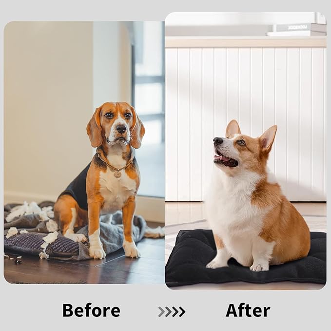 BALAPET Chew Proof Dog Bed with Metal Rivet Corner for Large Dogs, Stable Kennel Pad Mat for Teething Puppy, Durable Indoor Outdoor Crate Pad for Medium Dog Crates, 41"x28"