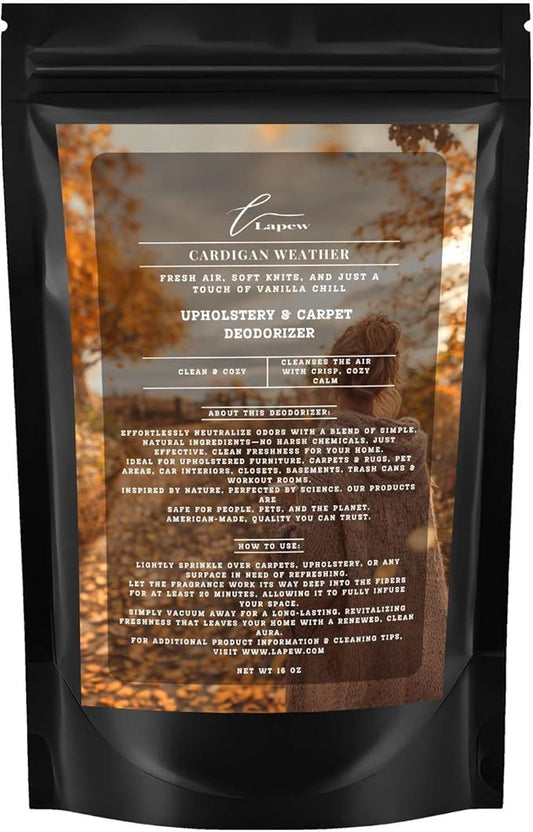 Cardigan Weather Carpet Freshener Powder: Powerful Odor Eliminator for Home, Upholstery Deodorizer, Carpet Deodorizer, Pet Urine, Cat Litter Box - Sweater Weather Fragrance
