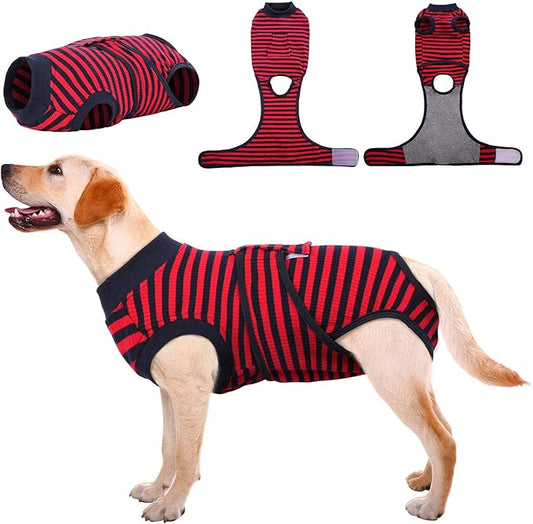Kuoser Recovery Suit for Dogs Cats After Surgery, Professional Pet Recovery Shirt Dog Abdominal Wounds Bandages, Substitute E-Collar & Cone,Prevent Licking Dog Onesies Pet Surgery Recovery Suit