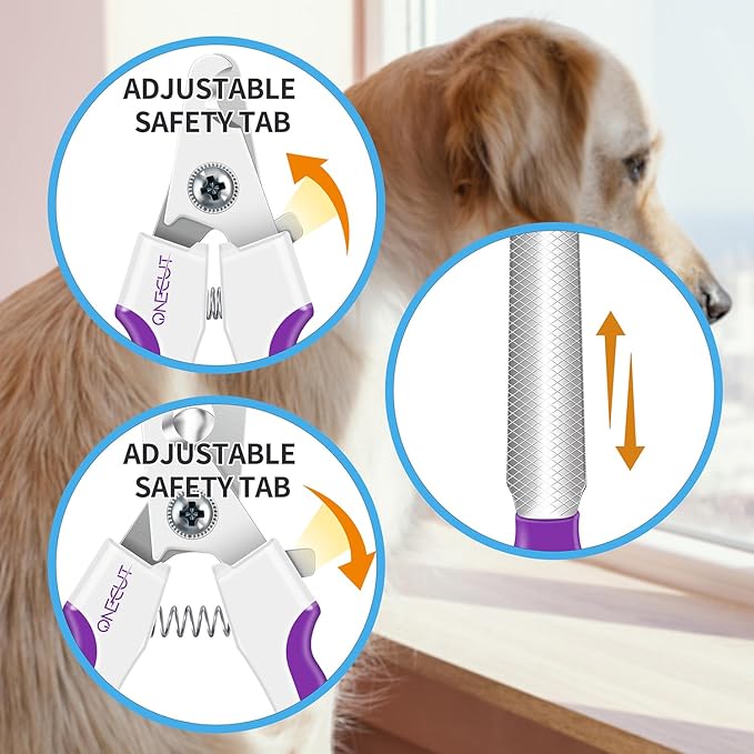 OneCut 6" Dog Nail Clippers for Small, Medium and Large Breed Professional Pet Nail Trimmers -Suitable for Cats, Rabbits and Guinea Pigs with Safety Guard to Avoid Over Cutting (Purple)