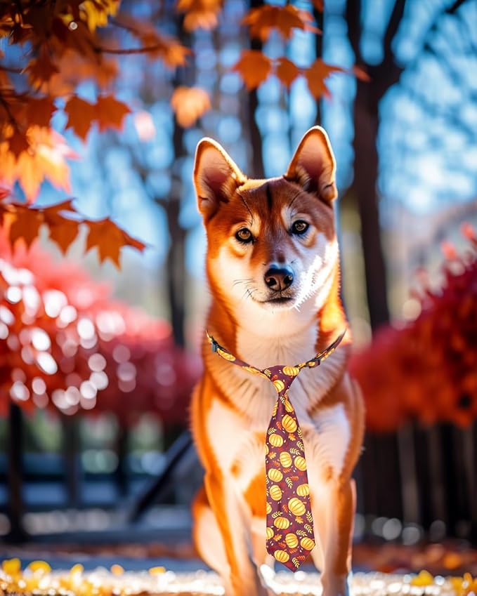 PET SHOW 10 Pack Thanksgiving Dog Ties Neckties for Large Medium Dogs Adjustable Holiday Grooming Accessories Neck Ties Bowties Girl Boy Pets Festival Costumes Puppy Party Gift Favor(Medium)