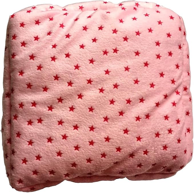 WOWOWMEOW Guinea Pig Cave Bed Small Animals Warm Cage Hanging Bed for Rat, Chinchilla, Hedgehog, Rabbit (M, Star-Pink)