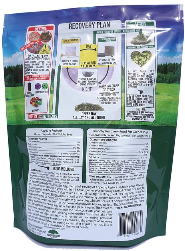 Pet Guinea Pig Emergency Kit with Timothy Recovery Food (Large Emergency Kit)