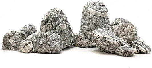Natural Aquarium Rocks Silver Seiryu Rock Mountain Stone Decor Rocks for Aquariums and Terrariums Animal Feeding Box, Micro Landscape, Stone Landscape and Bonsai (40lb 2-10inch 12-14Pcs)