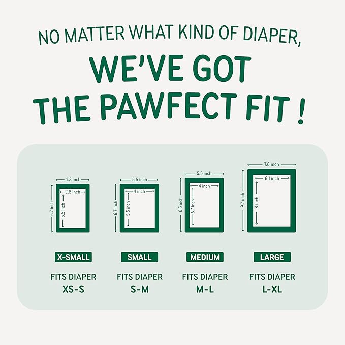 Disposable Dog Diaper Liners Booster Pads for Male & Female Dogs, 100ct, 4 Sizes Options, Doggie Diaper Inserts fit Most Types of Dog Diapers - Pet Belly Bands & Male Wraps (Medium (100 ct))