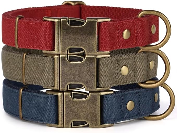 PET ARTIST Dog Collars for Small Dogs, Soft Padded Premium Nylon Dog Collar with Quick Release Metal Buckle, Durable & Adjustable Pet Collars for Boy Gifts, Red, S (Fit 10-16")