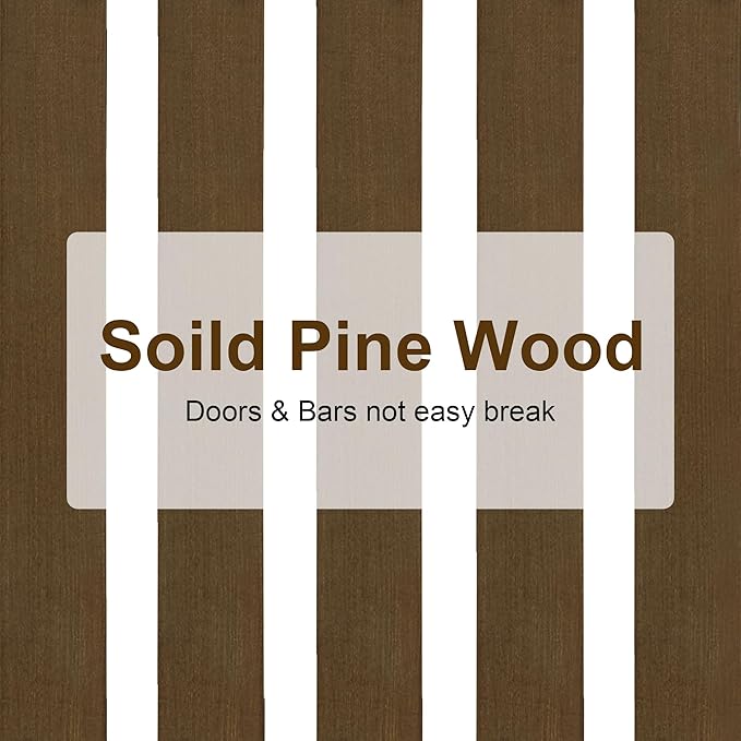 MCombo Wooden Dog House Furniture, Solid Wood Pet Kennel Indoor for Small/Medium Dogs, JD54 (Brwon, Medium)