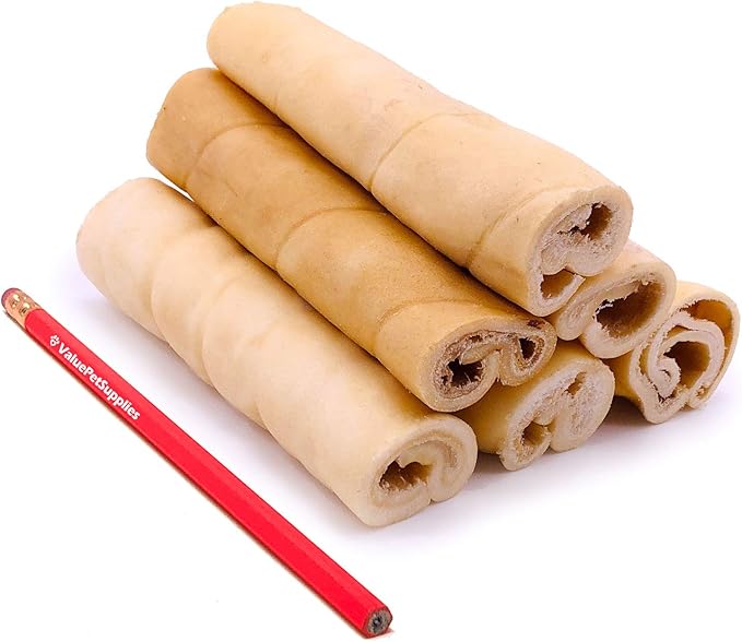 ValueBull Beef Cheek Rolls, Long Lasting Dog Chews, Jumbo 5-6 Inch, 100 Count Wholesale Pack - Long Lasting Dog Chews, Rich in Collagen, Single Ingredient, Cleans Teeth