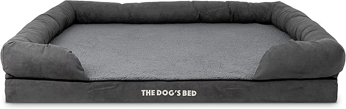 The Dog’s Bed Medium Support Memory Foam Dog Bed XXL Plush Grey 51.5x39, Pain Relief: Arthritis, Hip & Elbow Dysplasia, Supportive, Calming, Waterproof Washable Cover,Veterinary-Approved