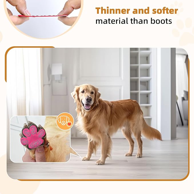 Non-Slip Dog Paw Protector Pads for Senior Dogs, Dog Paw Adhesive Pads on Hardwood Floor,Senior Pets Essentials with Strong Traction,Puppy Grippers,Pink,12 Sets 48 pc L