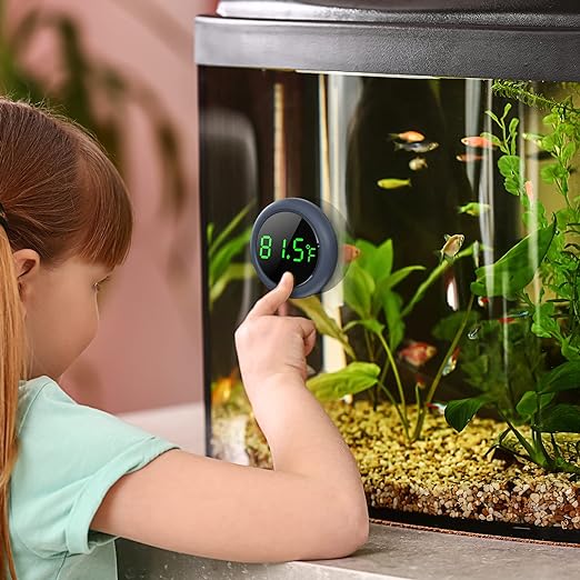 PAIZOO Fish Tank Digital Thermometer Accurate LED Display to ±0.9°F Tank Thermometer Aquarium Temperature Measurement Suitable for Fish, Axolotl, Turtle or Aquatic