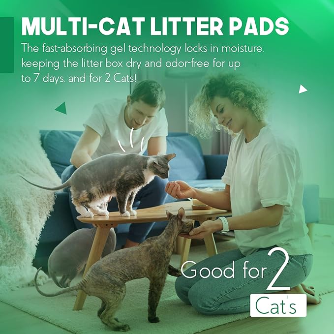 PETSWORLD Multi Cat Pad Refills for Cats Breeze Litter System, Ultra-Absorbent, Quick Dry - (400 Count, Unscented)