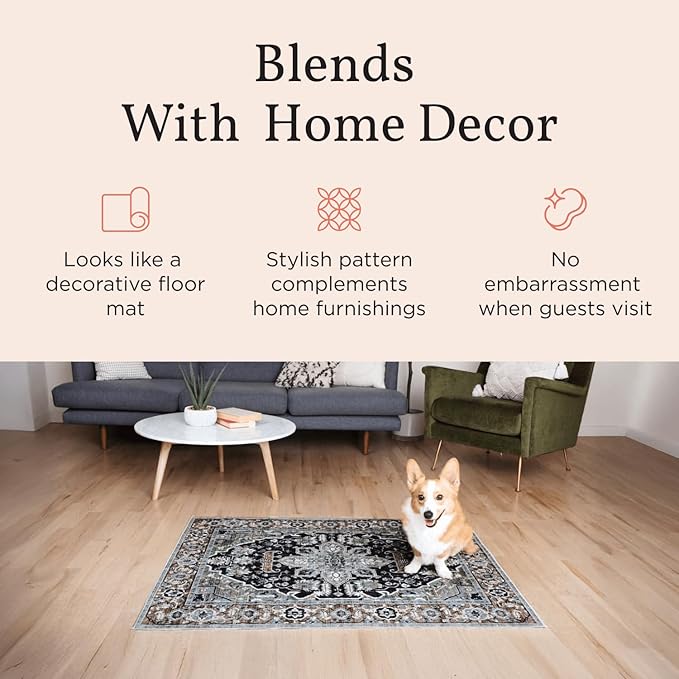 LOVEWAG Washable Dog Pee Pads, 36" x 48",Waterproof, Non-Slip, Super Absorbent, Reusable Machine-Washable, 2-Pack (Moonlit Night)