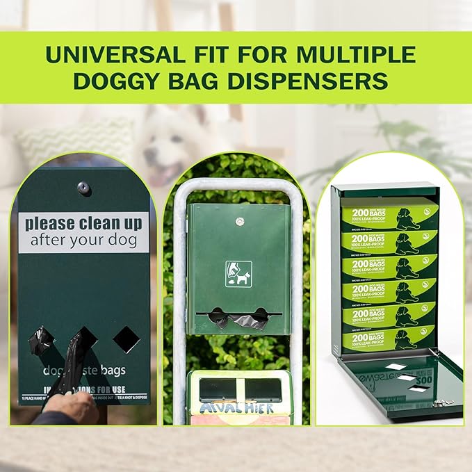 Harloon 6000 Counts Dog Poop Waste Bags 30 Rolls Extra Thick Strong Leak PET Proof Bags Disposable Bulk Universal Doggy Roll Waste Box for Puppy Outdoor Walking Travel(Black,13 x 9 Inches)