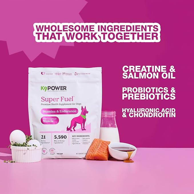 K9 Power Super Fuel for Dogs 1lb - Boosts Energy Levels - Supports Muscle Growth & Enhances Joint Health - Pack of 2