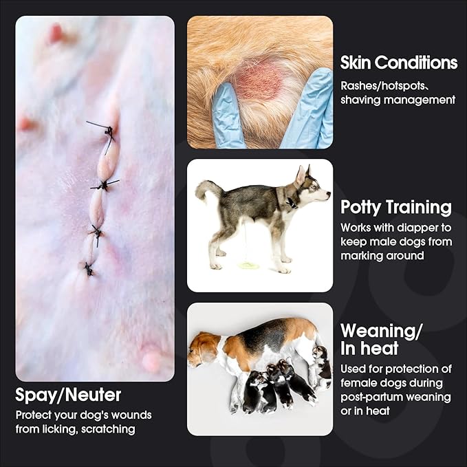 FUAMEY Dog Recovery Suit Male,Dogs Surgery Neuter Suits Puppy Spay Shirts for Female Protect Dog's Skin Anti Licking Abdominal Wounds Doggie Onesie Pet Bodysuit Alternative to Cone Red Stripes L