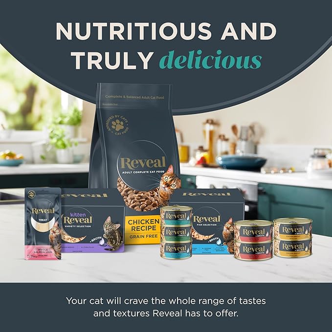 Reveal Natural Wet Cat Food, 18 Count, Grain Free, Limited Ingredient Cat Food Cups, Sardine with Mackerel in Broth, 2.12 oz Easy Peel Cups