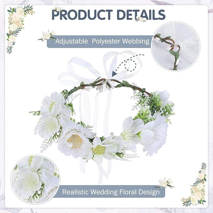 SCENEREAL Dog Bandanas Dress Set for Small Dogs, Dogs Wedding Outfit with Flower Collar Veil, Puppy Party Supplies Pet Tutu Skirt Costume