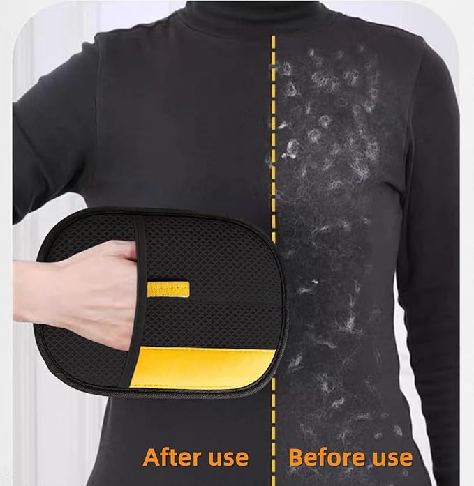 Upgraded pet Hair Removal Gloves, Reusable pet Hair Removal Gloves, 2 pcs cat Hair Removal Devices, Suitable for Clothes, Sofas, Carpets, car Seats. (2PCS Black)