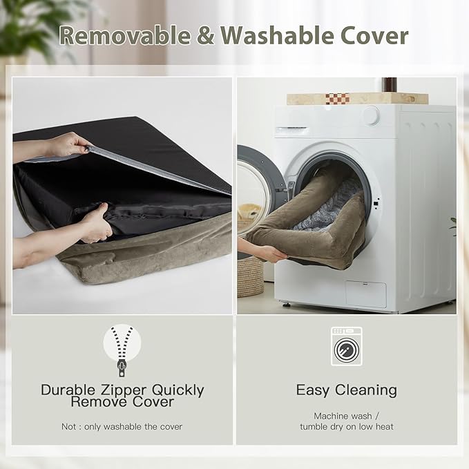 WNPETHOME XXXL Big Dog Bed, Washable Dog Couch with Removable Waterproof Cover, Orthopedic Large Pet Sofa Bed with Bolster Sides for Sleeping