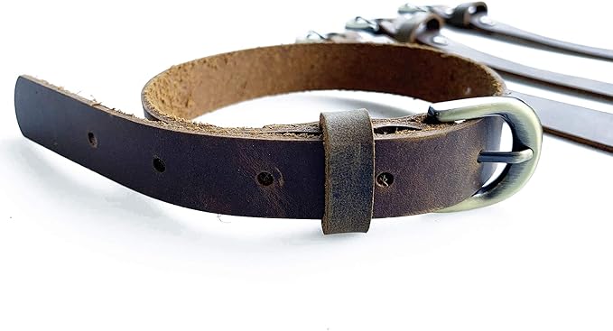 Jeereal Genuine Leather Stirrup Straps (4 Pack) with Metal Buckle Adjustable Length