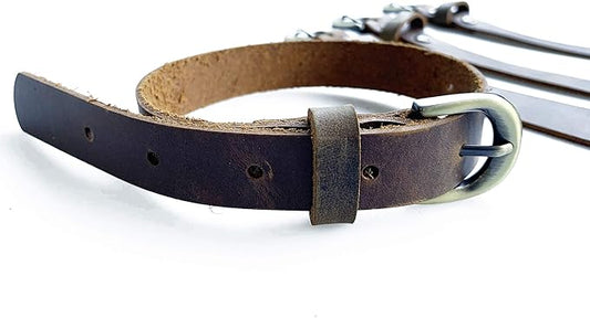 Jeereal Genuine Leather Stirrup Straps (4 Pack) with Metal Buckle Adjustable Length