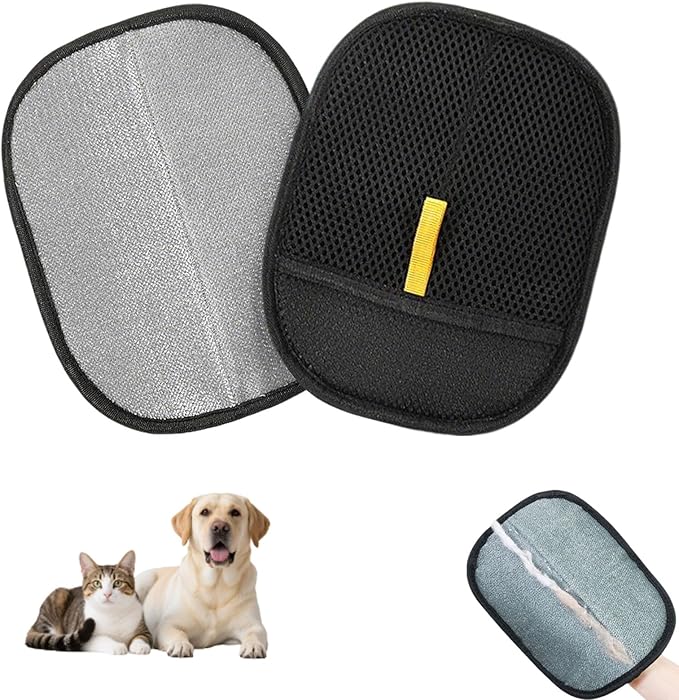 Pet Hair Remover Gloves, Reusable Electrostatic Cat Dog Pet Hair Removal Glove, Whashable Static Cat Grooming Gloves for Furniture, Carpet, Couch, Car Seat