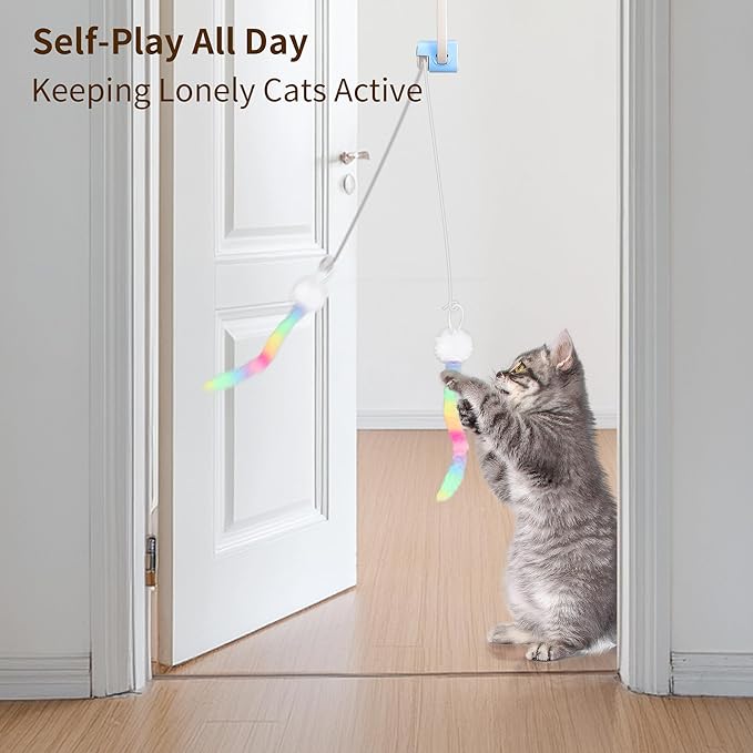 5 Pack Cat Toy Replaceable Feathers for Interactive Cat Toys with Remote Control, Cat Feather Toys Attachments for Indoor Cats Exercise and Play (Not Include Cat Toy, Only Accessories)