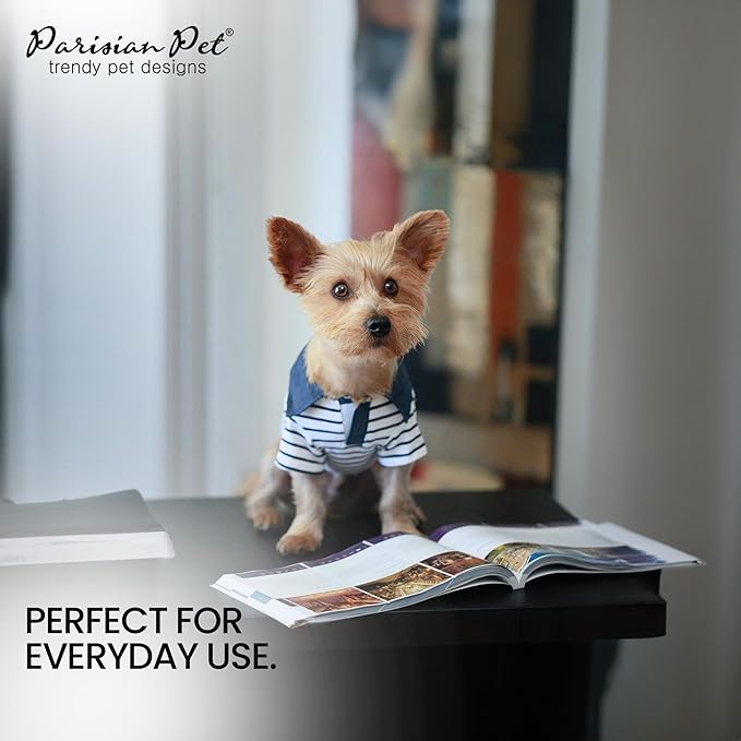 Parisian Pet Preppy Boy Polo Dog Shirt – Puppy Outfits – 100% Cotton Doggie Clothes – Cute Machine Washable Puppy Apparel - Dog Shirts for Large Dogs XL